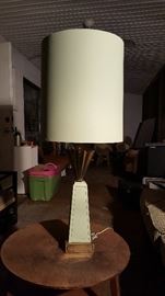 Danish teak wood end table. Needs restoring. [Available]