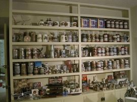 SEVERAL BEER MUGS AND STEINS...LARGE COLLECTION OF BUDWEISER 