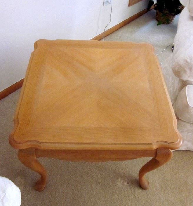 Thomasville washed Oak side table. 26" square, 21" high