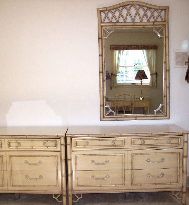        Two Thomasville six drawer chests & two mirrors