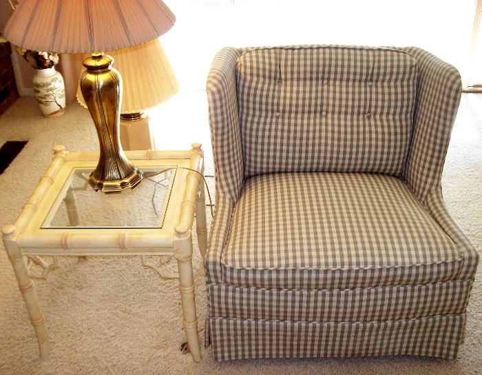            Thomasville end table.  Well made wing chair