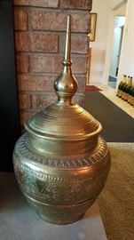 Gorgeous Heavy Brass Floor Standing Urn