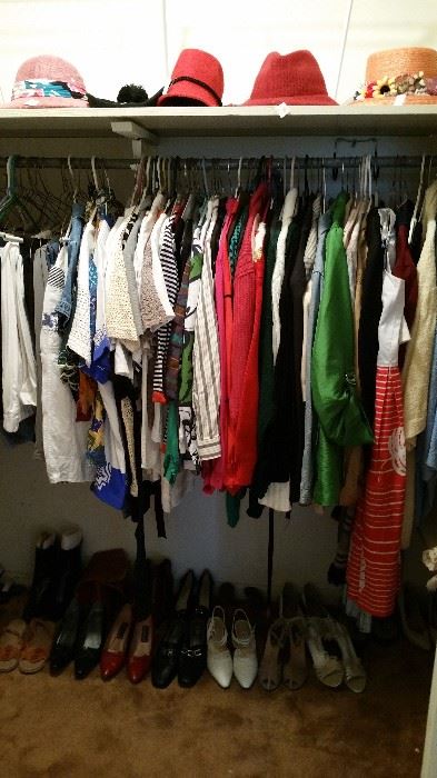 One of four closets of ladies clothing