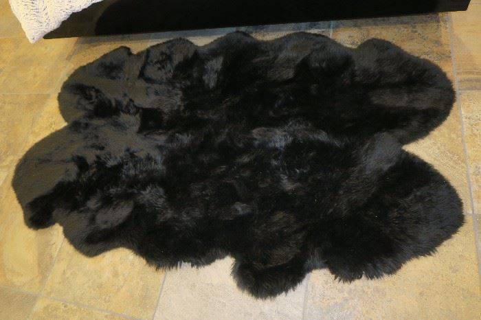 Black Austrian New Zealand Sheepskin.  75'' x 50''