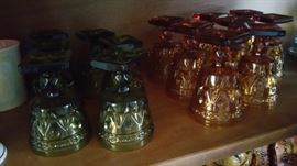 Green glass, amber glass