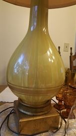 Fredrick Cooper slag glass lamp with original shade.