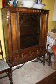 Antique china hutch.  Note the iron on the legs