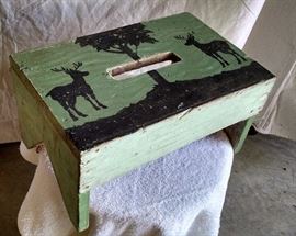 folk art silhouette step stool