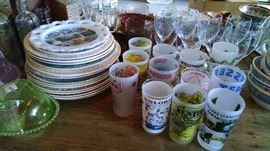 state plates and glasses