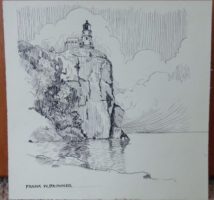 F Skinner pen & ink - Split Rock Lighthouse