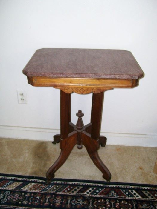Nice marble top Eastlake Victorian table - good size, great condition