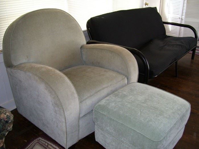 Futon and comfy arm chair/ottoman combo