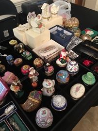 Porcelain hinged trinket box collection 
