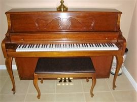 KIMBALL PIANO W/BENCH - IN WONDERFUL CONDITION !