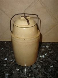 ANTIQUE MASON JAR WITH LID STONEWARE "THE WEIR"  - dated MARCH 1st 1882