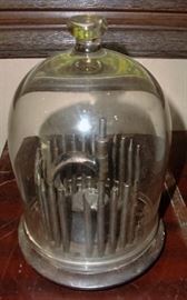 EARLY 1900's  GLASS DOMED JEWELERS STAKING TOOL SET