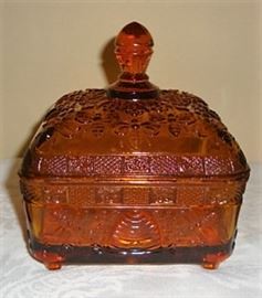 AMBER TIARA "HONEYBEE" CANDY DISH