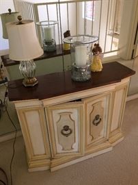 Credenza & small Waterford lamp