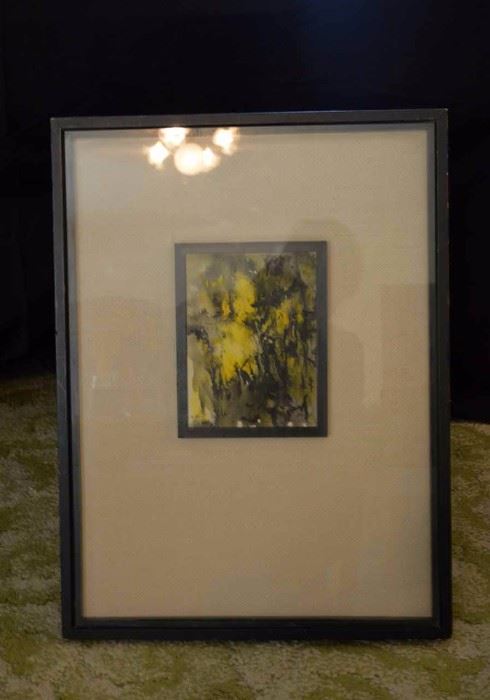 Framed Abstract Painting, Signed