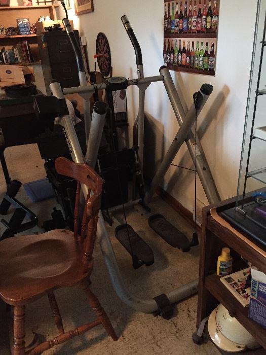 Exercise equipment plus weight bench and weights