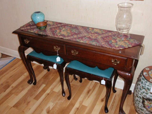 Sofa table and two bench seats