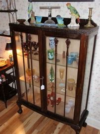 English China Cabinet filled with Venetian glass and more!