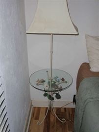 Toleware & glass Lamp Table