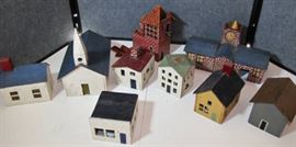 hand made wooded buildings, 1950's