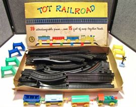 vintage toy railroad, plastic