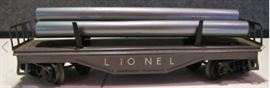 black Lionel pipe carrier car