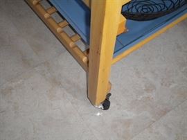 Butcher's block on casters with drawer