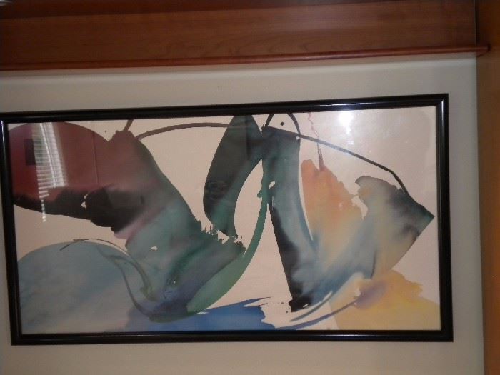 Water color's abstract angelfish art