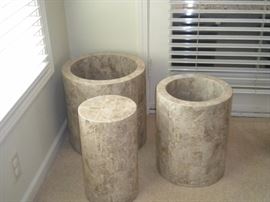 Glass top three piece base coffee table