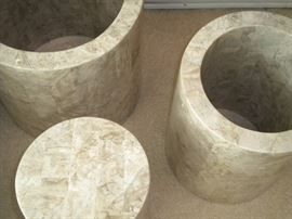 Glass top three piece base coffee table