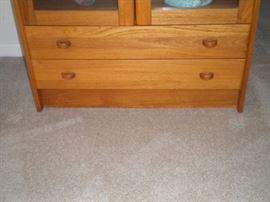 Domino Mobler of Denmark-Danish Modern glass front cabinet with two drawers