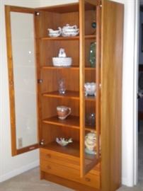 Domino Mobler of Denmark-Danish Modern glass front cabinet with two drawers