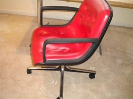 MCM/Vintage red desk chair on casters
