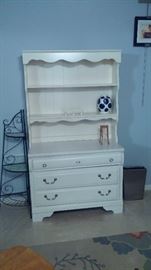 White dresser with bookshelf