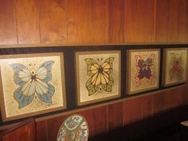 Mid Century wall art, Butterflys signed Carl Chapman