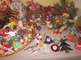 Christmas decor, vintage hand made pieces