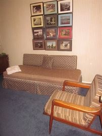 Vintage day bed, Mid century chair