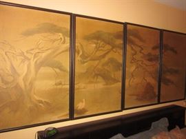 4 panel screen painting