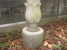 Yard art , Cement, tulip, cement base