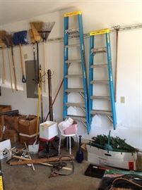 ladders and yard tools