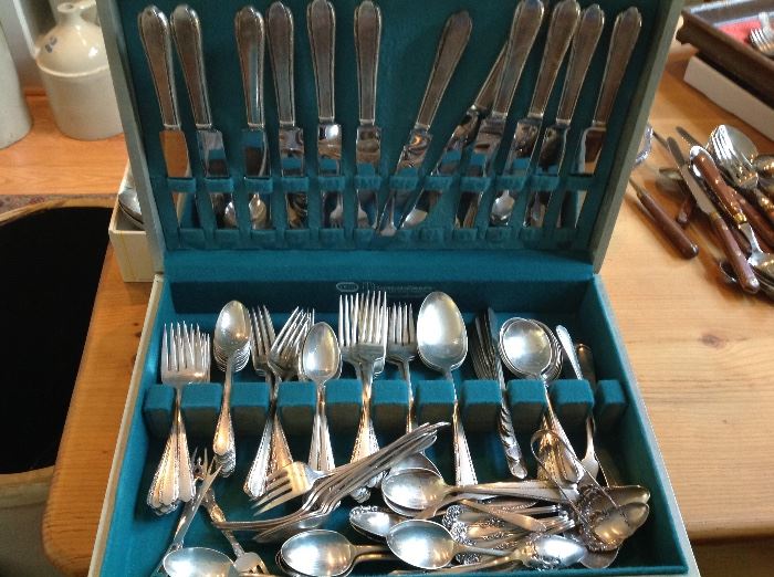 sterling flatware service for 12+ extras