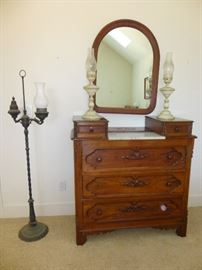 Antique Dresser and Light