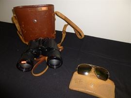 8X25 Nippon Binoculars and Ray Ban Aviator Sun Glasses