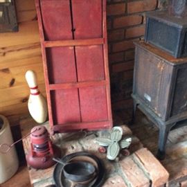 MORE ANTIQUES AND JUST SOME OF THE CAST IRON WAGNER AND GRISWOLDs.
