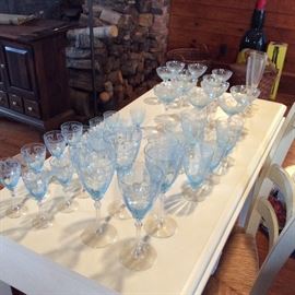 FAMILY COLLECTION OF  FOSTORIA " VERSAILLES" STEMWARE. 35 pieces great condition $850.00