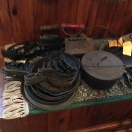 QUITE A COLLECTION OF CAST IRON WAGNER AND GRISWOLD